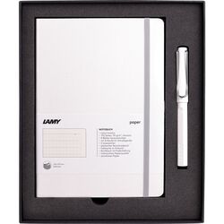 LAMY - LAMY YUMUŞAK KAPAK A5 DEFTER VE ROLLER SET BEYAZ