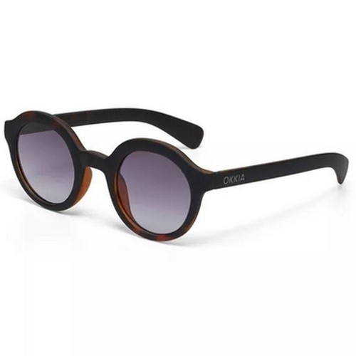 Okkia Lauro Unisex Yuvarlak Siyah Havana Güneş Gözlüğü Siyah Degrade